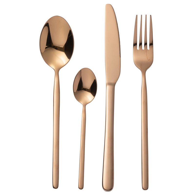 J-Line Spring / Summer 2024 24 Piece Cutlery Set , Service for 6, Copper