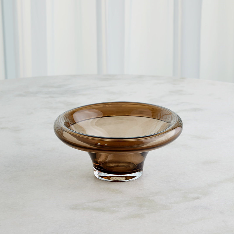 Tourneau Handmade Glass Decorative Bowl, 4" H x 11" W x 11" D