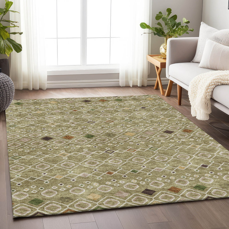 Tapis sauge de qualité supérieure Prisco, Rectangulaire 3 pi x 5 pi