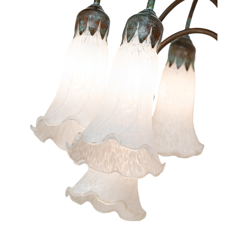 Tiffany Pond Lily Floor Lamp, White