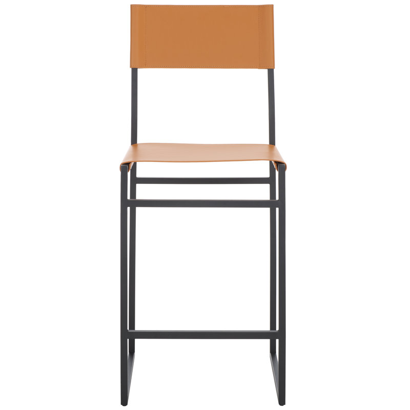 Fairbanks Counter Stool with Metal Frame, Cognac, Counter Stool (26" Seat Height)