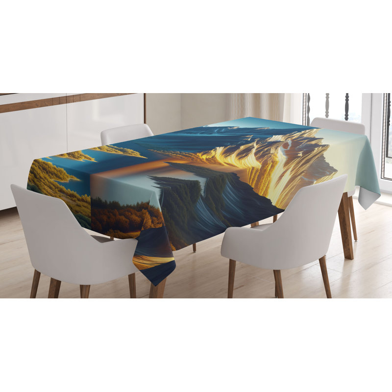 Layanie Rectangle No Pattern Microfiber Tablecloth, 84" Rectangle
