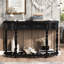 Console incurvée, 52 po, noir, 4 tiroirs, 1 tablette, rangement spacieux pour le salon, apparence moderne 52 po et couloir d'apparence rétro, unité