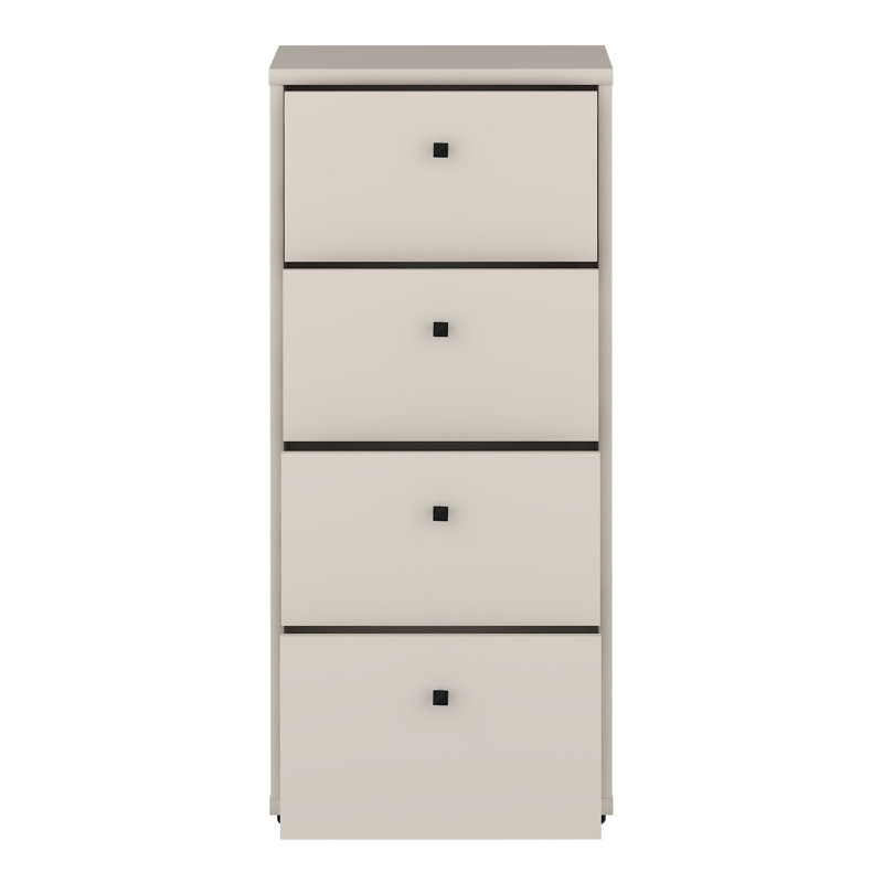 Tekita Modern chest of drawers with 4 drawers, versatile use for work and living spaces, engineered wood, beige, 38.6 cm W x 85.5 cm H x 34.8 cm D