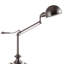 Lampe de table réglable en métal de 24,5 po de hauteur avec bras pivotant perchoir, finition argentée
