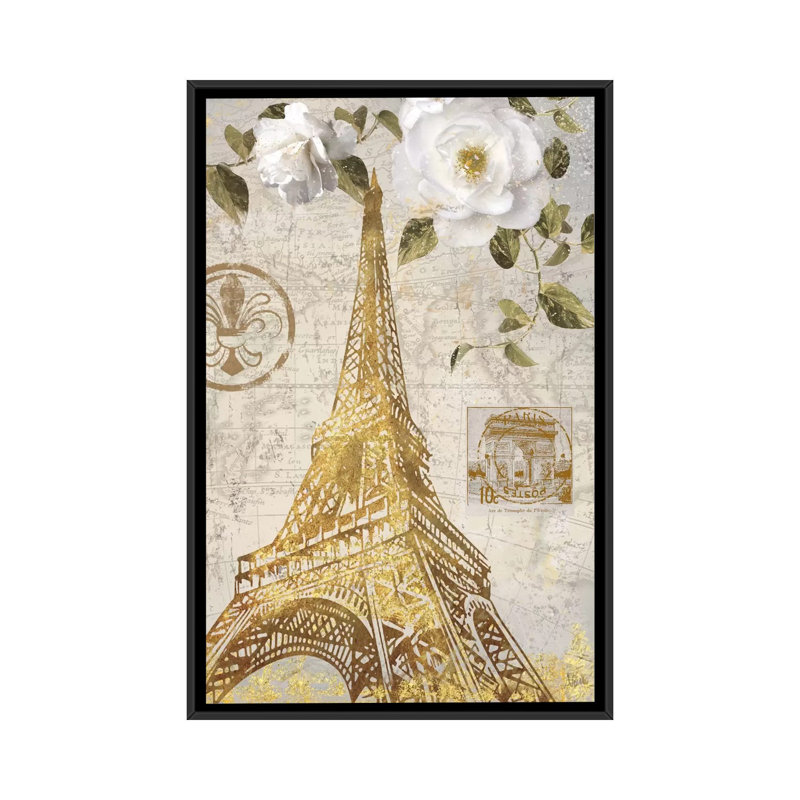 Le Jardin Eiffel, impression sur toile tendue, H 26 po x l 18 po x P 1,5 po, Toile encadrée noire, Pas de tapis