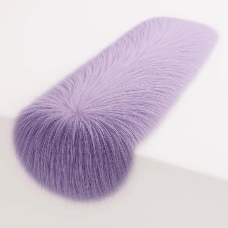 FabricLA Faux Fur Accent Cut with Rounded Edges for Holiday & Christmas Décor, Lavender, 24" W x 60" L
