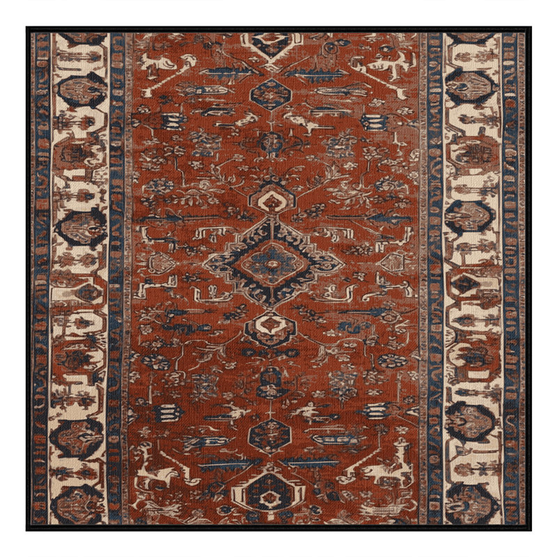 Tapis brun lavable à la machine, Carré 4 pi