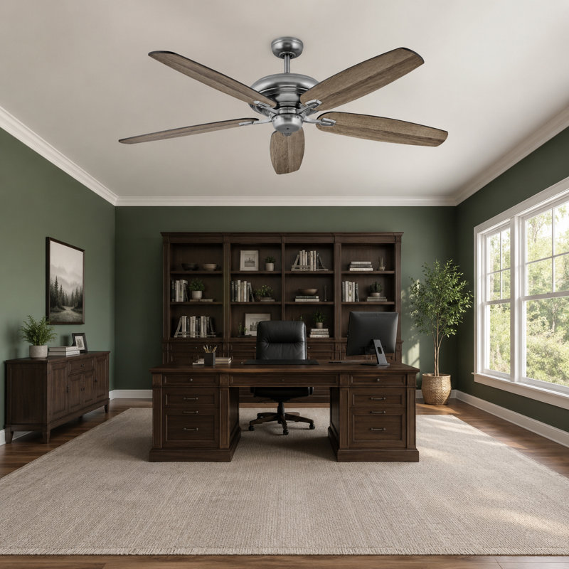 Ventilateur de plafond d'intérieur 60 po avec commande murale à 6 vitesses Hinkley Grander, Étain