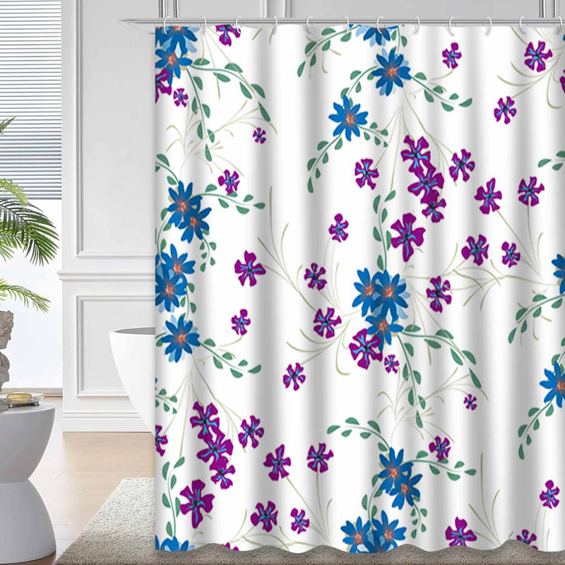 Rideau de douche imperméable mignonne Pansy, L 72 po x l 78 po