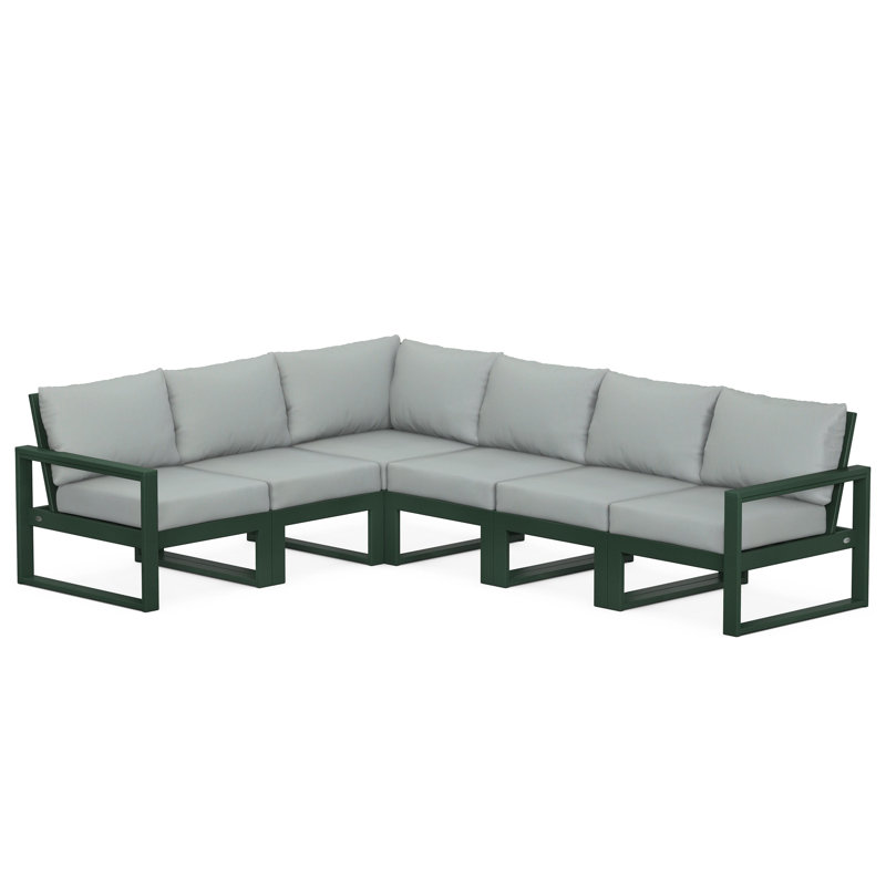 EDGE 6-Piece Modular Deep Seating Set, Green, Spa