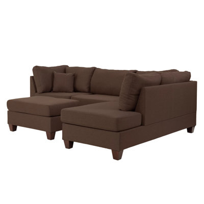 Canapé modulaire réversible avec repose-pieds 3 pièces Sylko