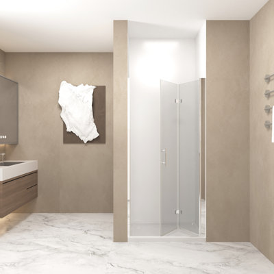 36X72 In Shower Door With Frame, Space - Saving, And Assurance Featuring 1/4" 6Mm  Tempered Glass, Innovative Foldable Design For Efficient Bathroom Use