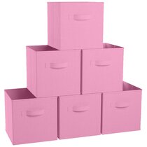 Pink Gold Roses 11x11 Storage Cubes Fabric Storage Cubes Storage Bins with  Handles Storage Boxes for Organizing Home, Office, Nursery, Shelf, Closet