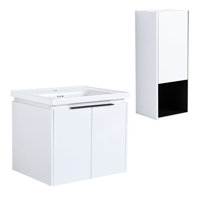 Meuble-lavabo de salle de bain avec lavabo en céramique