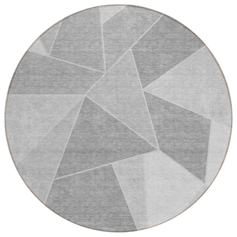 Geometric Indoor / Outdoor Rug, Round 8'
