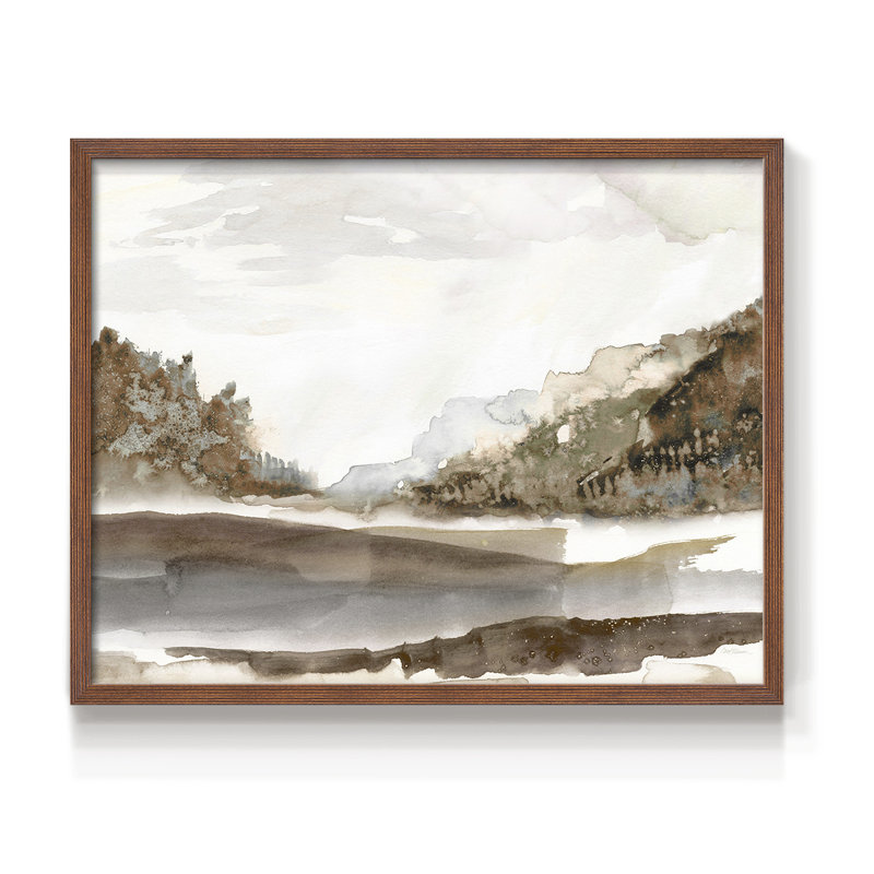 Mountain Time - Reproduction encadrée - Restickable, H 16 po x l 20 po, Noyer