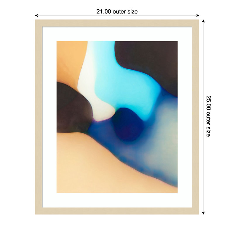 Reproduction d'art encadrée en bois «Interlocking Colors VI» par Alonzo Saunders, H 25 po x l 21 po