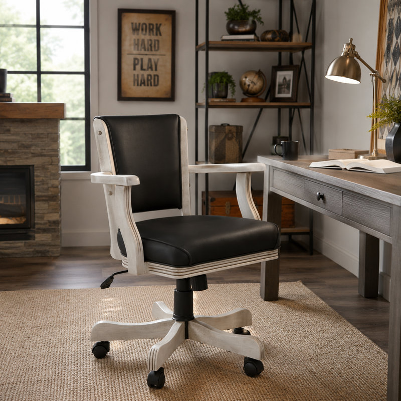 Fauteuil de jeu à dossier haut Maynes, Blanc antique