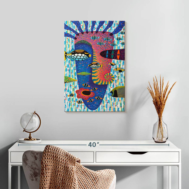 Avery Abstract Fish Face, 24" H x 16" W