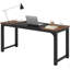 Bureau de direction 70,8 po, grand poste de travail moderne avec structure en métal épais, mobilier rustique brun et noir pour le bureau personnel