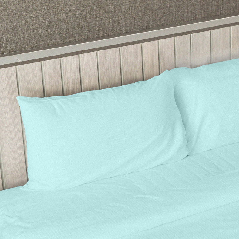 Sateen Sheet Set, Full Sheet Set with Fitted Sheet and 2 Pillowcases, Aqua