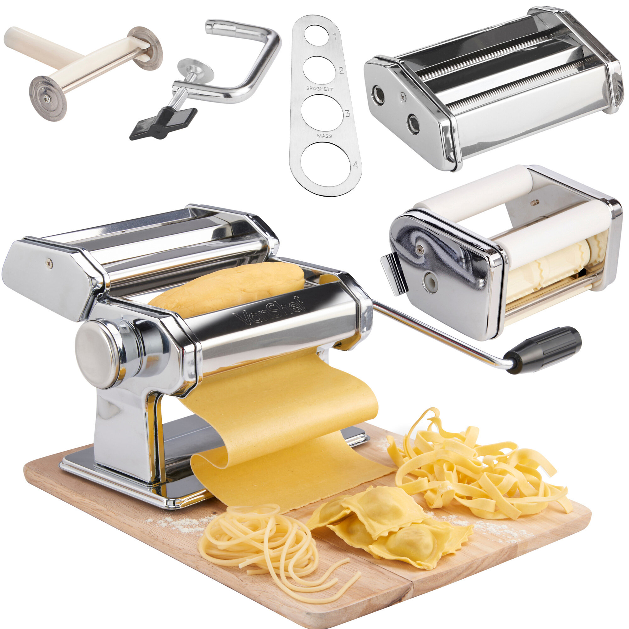 Pasta Maker Machine by Imperia- Deluxe Set W 2 Attachments, Star Ravioli Mold