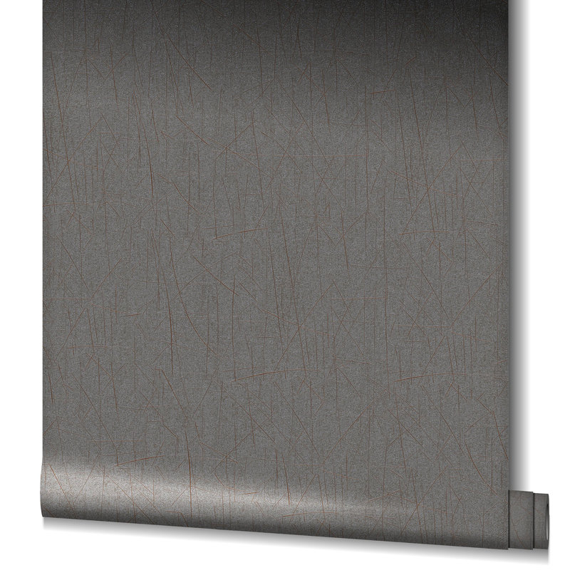 Evelina 10.05m x 70cm Textured Wallpaper Roll, Grey