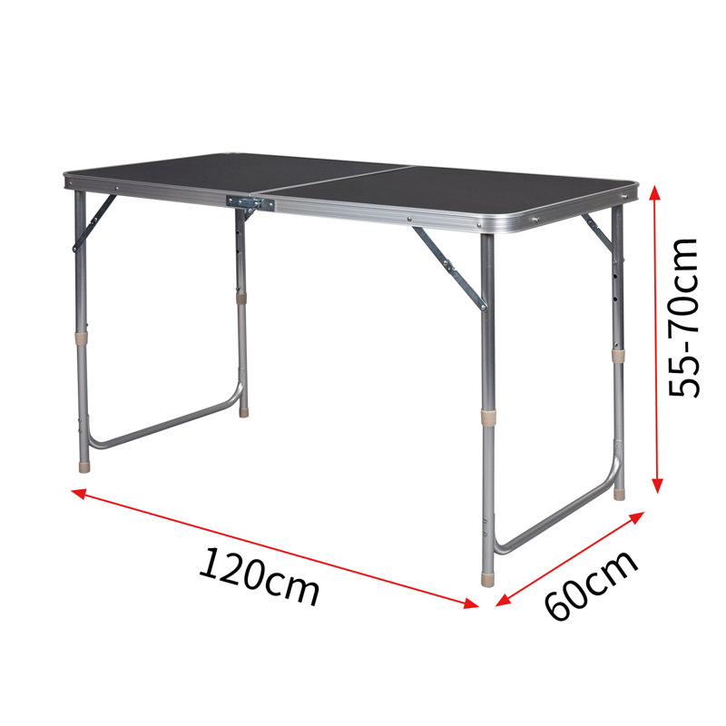 Matamoras Rectangular Wood Folding Outdoor Camping Table , 120cm cm W 60cm cm D, Black