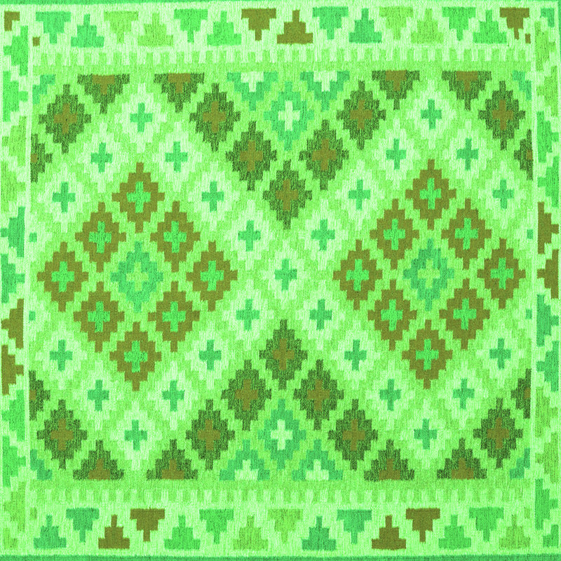 Kyraa Washable Geometric Indoor Rug, Square 4'