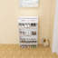 Armoire à chaussures 3 portes avec 2 tiroirs et espace ouvert pour chaussures en PVC