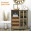 Armoire à café avec buffet, armoire à vin avec rangement coulissant, armoire à vin avec rangement 36 po, gris