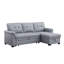 Lucca 83.5" Grey Vegan Leather Modern Reversible Sleeper Sectional Sofa With Storage Chaise