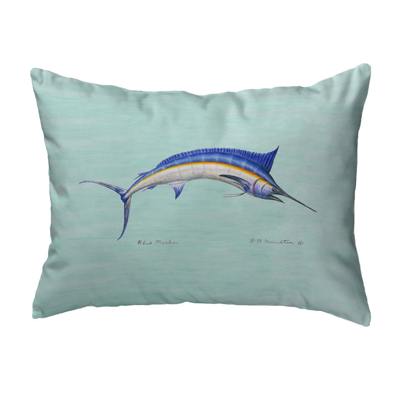 Housse et coussin rectangulaires d'extérieur Marlin Marlin, Bleu sarcelle