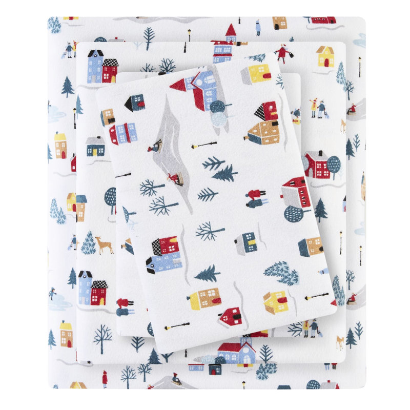 Drap-housse 4 pièces White Village