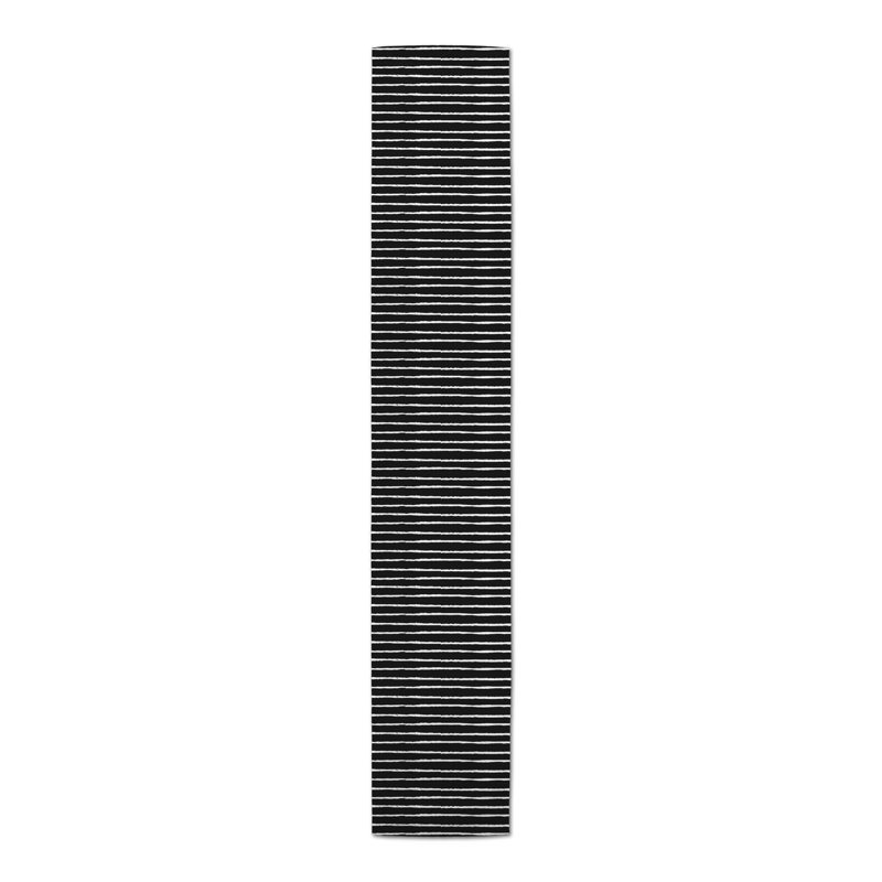 Chemin de table Alue, 90 po x 16 po, Black, Striped 2