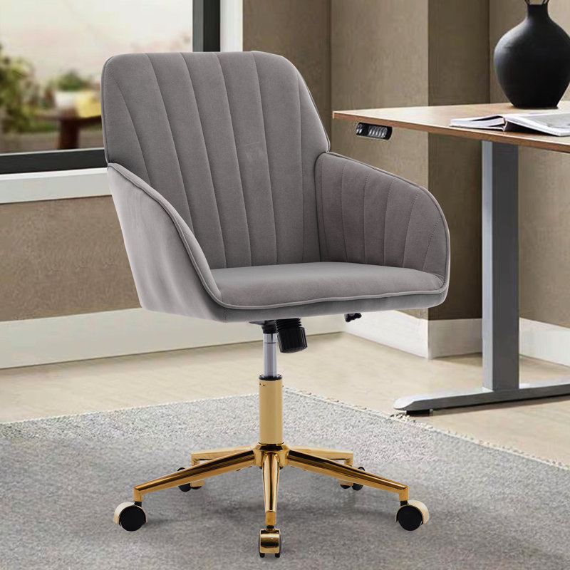 Siège en velours gris luxueux - Ergonomique et élégant. Chaise ergonomique réduisant la fatigue pendant les longues heures de travail.