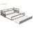Extending Wooden Daybed with Trundle, Gray Finish-763770595