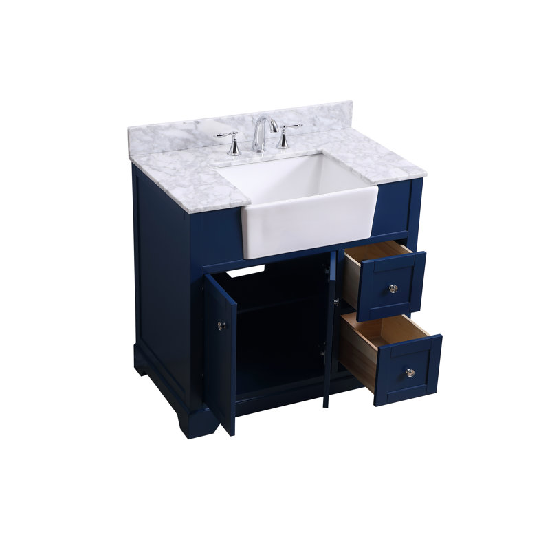 Ensemble de meuble-lavabo simple 36 po Lebrun, bleu