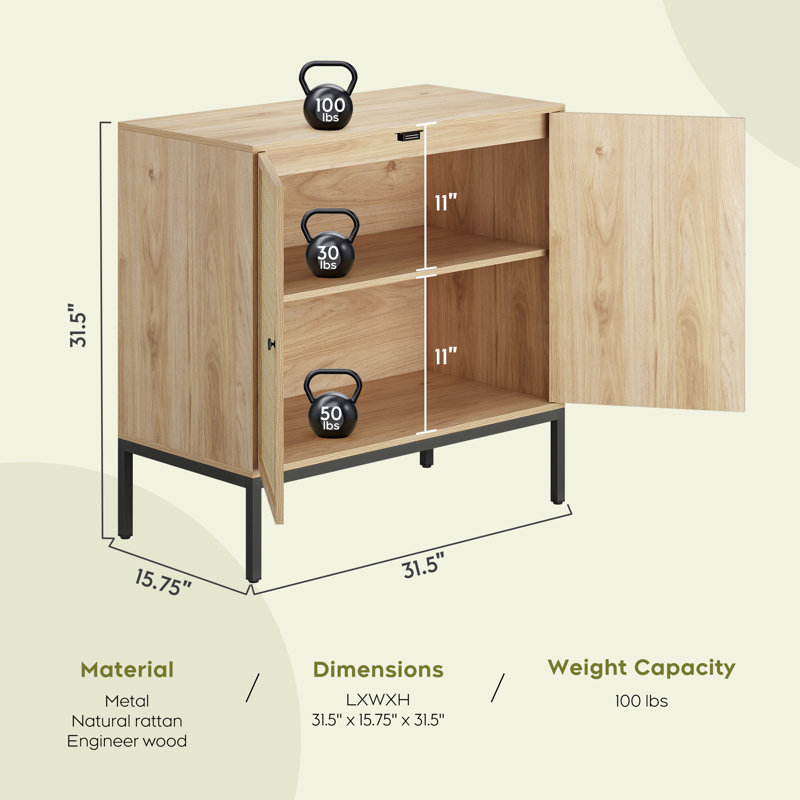 Acelynn 31.5'' Wide Sideboard, Beige