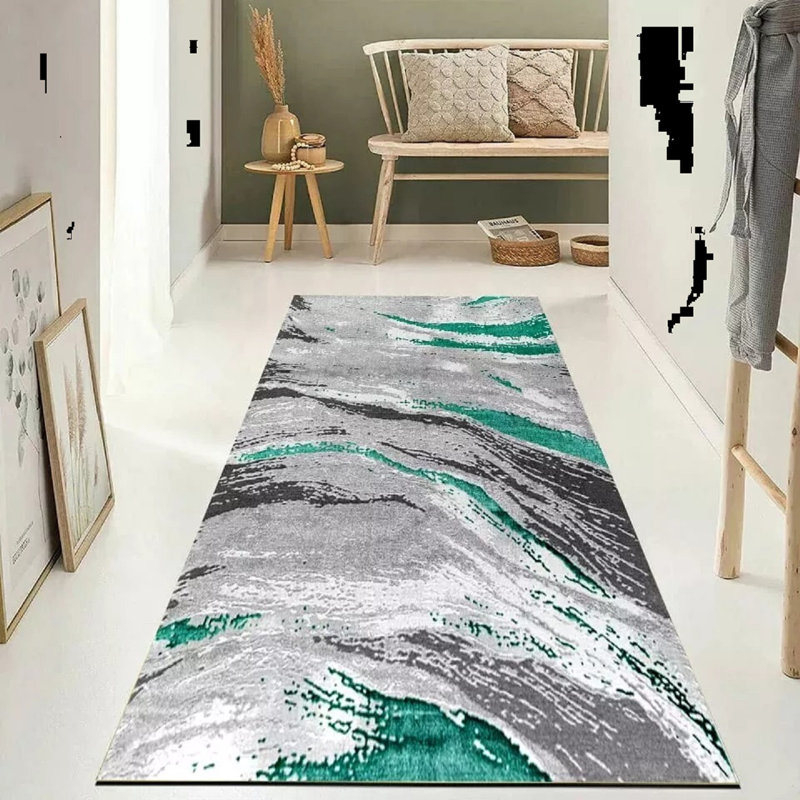 Abstract Shag Area Rug, Rectangle 60 x 110 cm