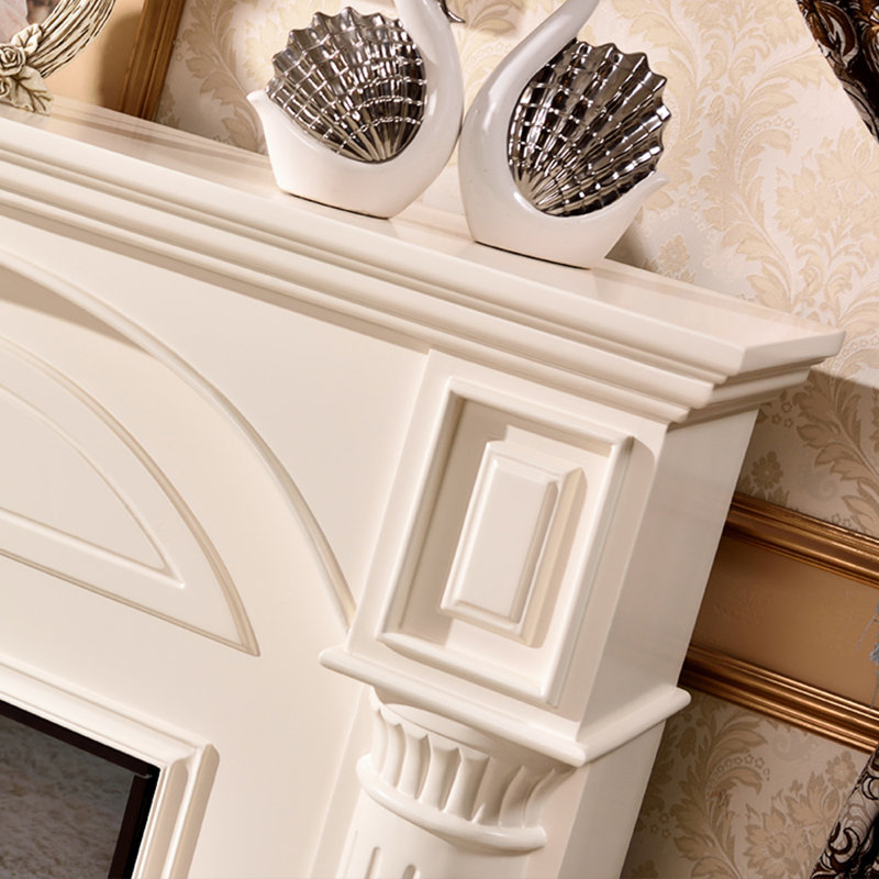 Foyer électrique décoratif de style européen à flamme simulée, H 45,67 po x l 59,06 po x P 12,99 po