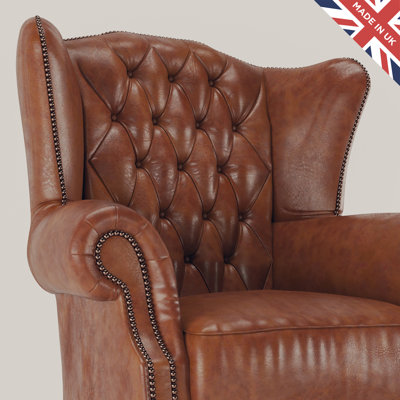 Matewan Upholstered Wingback Chair with Footstool