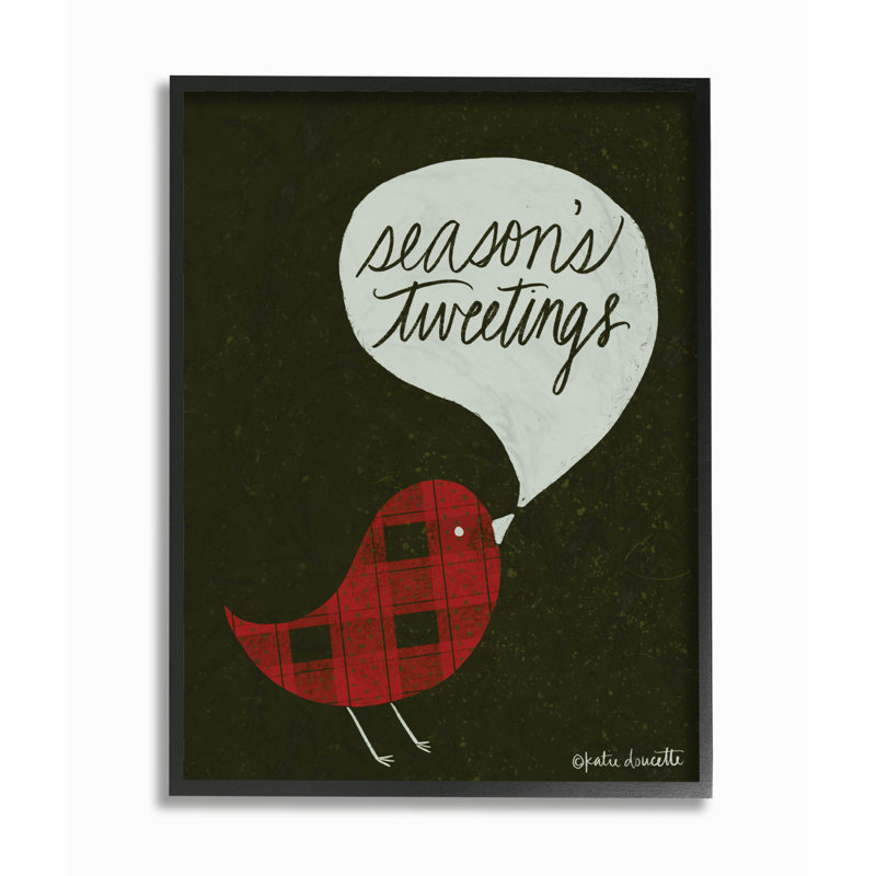 « seasons tweets écossais », art mural, Giclée encadrée noir minuit, H 14 po x l 11 po x P 1,5 po