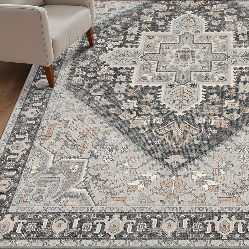 Tapis d'intérieur gris / beige Roehit, Beige/gris, Rectangle 8' H x 10' W