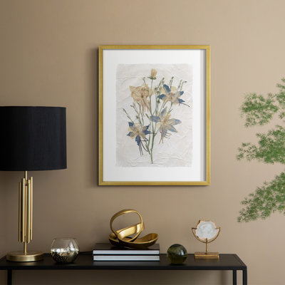 Decoupage Floral IV, reproduction encadrée - bois massif