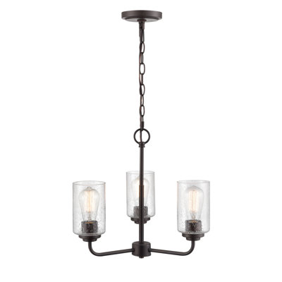 3 lumières 18 po Lustre en bronze huilé