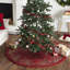 Imperial Design Hand Beaded Christmas Tree Skirt on Red- Large - 60"