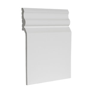 7/8 in x 7-3/4 in x 6 in Unfinished PVC Baseboard Moulding Sample