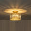 Glam Single Light Round Crystal Semi Flush Mount Ceiling Light